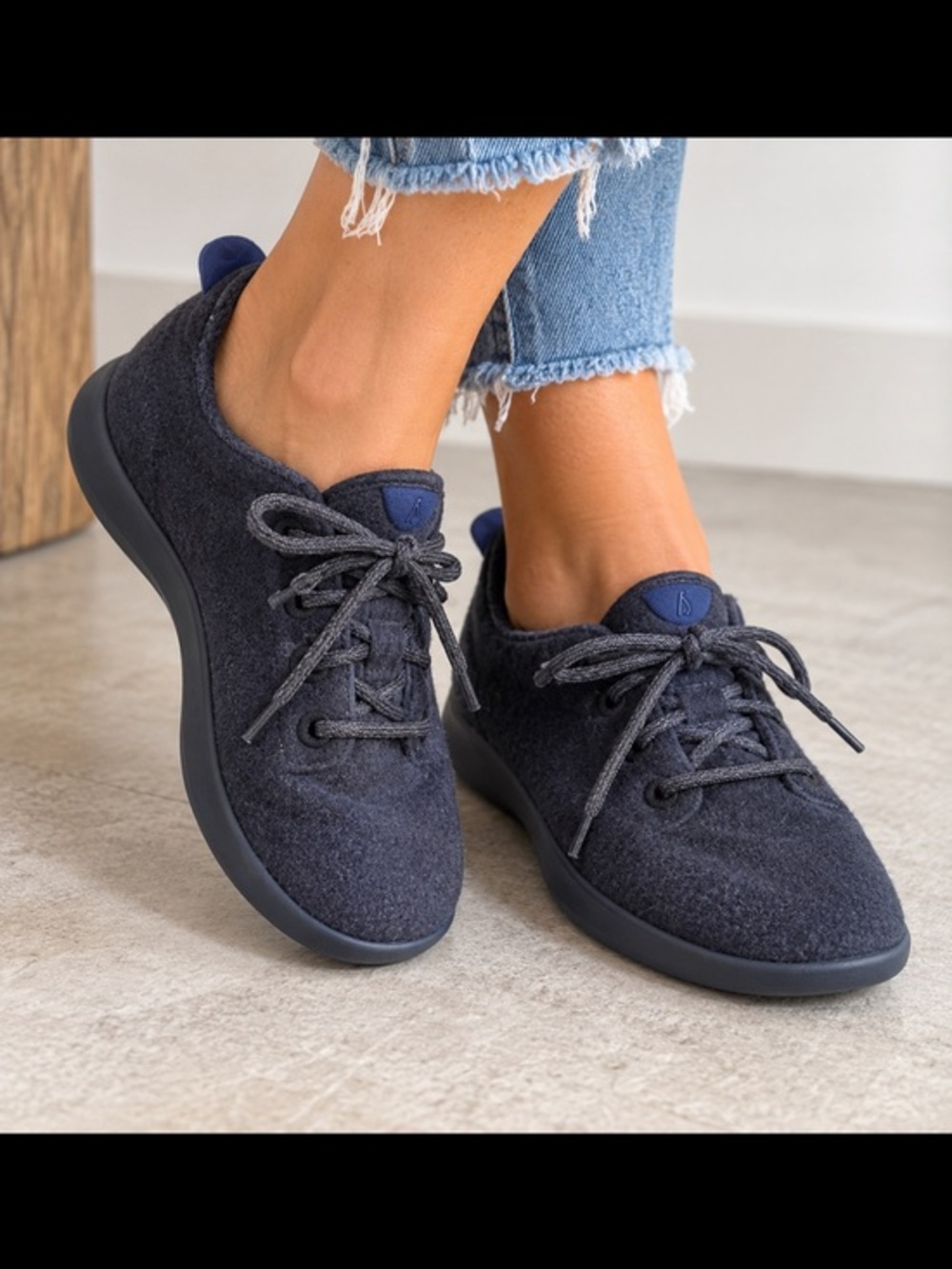 Allbirds Wool Runners Navy Blue Lace Up Sneakers Women’s Size 8